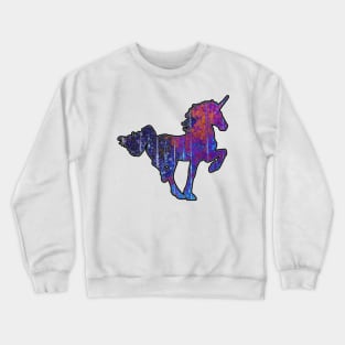 Purple Painted Wooden Unicorn Crewneck Sweatshirt